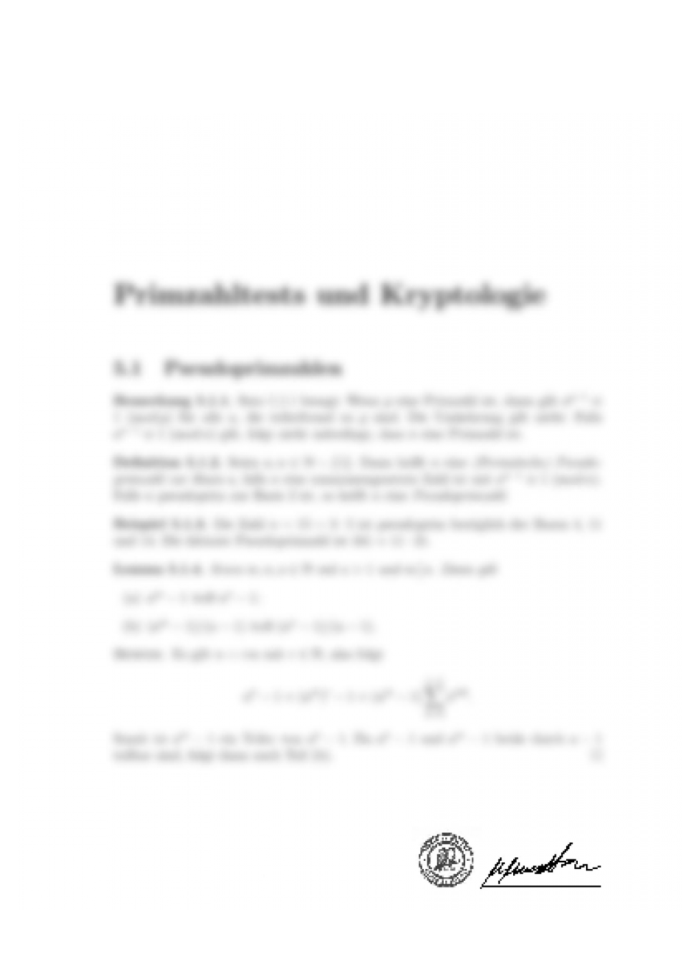 Dokument mit Unterschrift