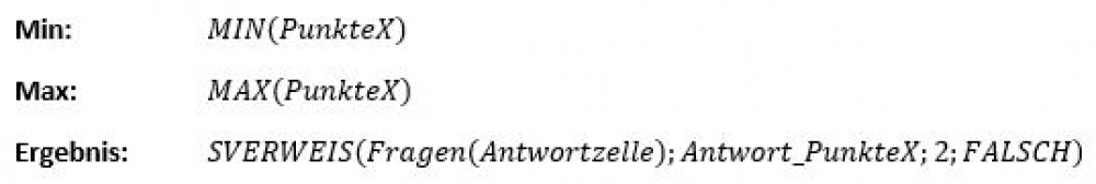 verwendete Formeln